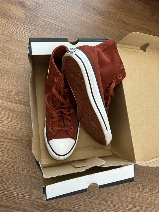 Converse Shoes - Converse Rust Brown Canvas High-Top Sneakers